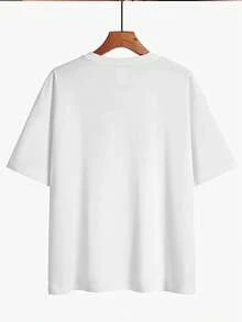 Graphic Print T-Shirt, Short Sleeves, Round Neck, Casual Top For Summer And Spring, Women's Clothing, Women's Winter Clothing - 白色 - 查看 4