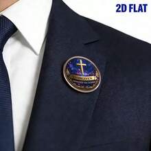 2D Flat Christian Faith Stainless Steel Brooch, Unisex FORGIVEN Cross Theme Badge, Starry Sky Background + Golden Wheat Design, Personalized Religious Accessory, Suitable For Daily Wear, Faith Expression, Gift, Wear-Resistant, Non-Fading, Displaying Spiritual Connotation, Fashionable And Faith Fusion Unique Brooch - A - View 4