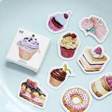 45Pcs/Box Creative Dessert Cake Papers Stickers Flakes Vintage Romantic Love For Diary Decoration Diy Scrapbooking Sticker - 1 - View 5