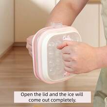 1pc Ice Cube Tray, Made Of PC Material, And Durable, Available In White And Pink Colors, Ice Cube Pitcher Design, Highly Portable For Outdoor Use, Reusable And Easy To Demold, Large Capacity Can Make Up To 16 Ice Cubes, Suitable For Home, Bar, Club, Camping, BBQ And Summer Parties/Ice Cream Mold/Ice Tray/Kitchen Accessories/Kitchen/Holiday Essential/Valentine's Day/Easter - Multicolor - View 3