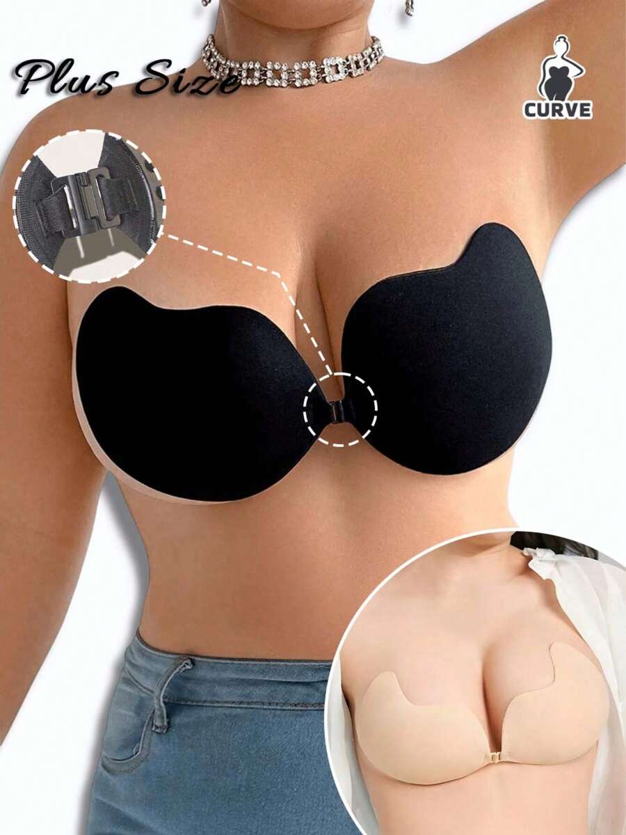 1 Almohadilla adhesiva de elevación de senos tipo taza de mango, recoge y levanta, evita la exposición, hace que los senos pequeños se vean talla grande grandes, almohadilla de sujetador invisible, especial para vestidos de novia de mujer