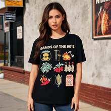 Woman T-Shirt Retro Popular Music Bands Of The 90s Funny Vintage Rock T-Shirt,Schools Out For Summer Shirt - Retro shirt001 - 查看 1