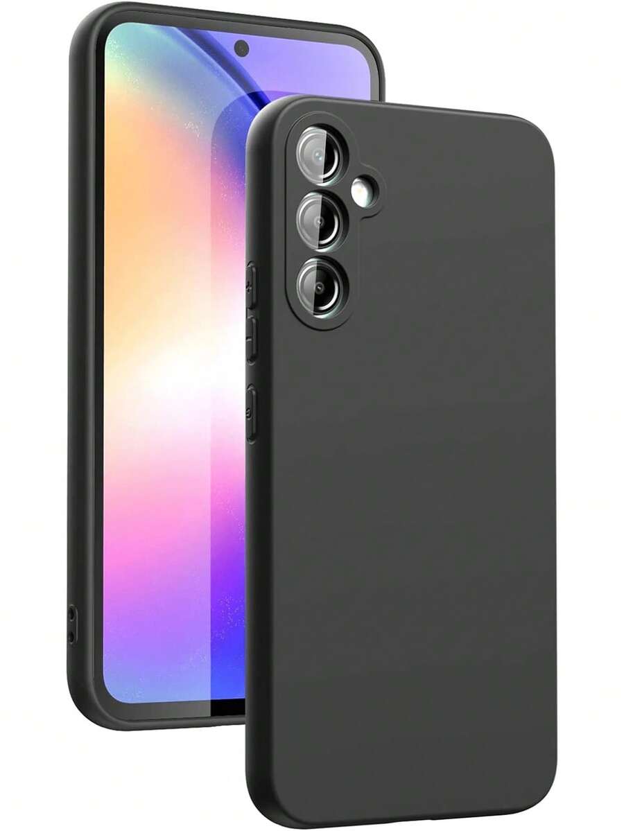 Minimalist Solid Color Perforated Simple Fashion Shockproof Phone Case Compatible With IPhone 17/17 Pro/17 Pro Max, 16/11/16 Pro/16 Plus/16 Pro Max/16e, 15 Pro Max, 13/14/12/XS/XR/7G/8P And Galaxy S25/S25 Plus/S25 Ultra, A16/A36/A26/A56/A50/A12/A32/A52/A72/A51/A21S/A13/A14, S24/S24 Plus/S24 Ultra, S20/S23/S22, A53/S20 FE/S21 - Black - View 1