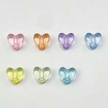 60pcs Transparent Candy Color Heart Acrylic Beads, Clear Love Shaped Spacer Beads For Jewelry Making Diy Bracelet Necklace - Multicolor - View 7