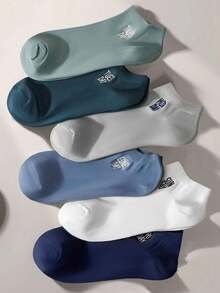 5 Pairs Random Cotton Blend Breathable Low-Cut Ankle Socks, Versatile Sports Socks - Multicolor - View 4