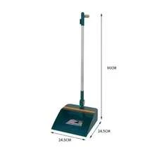 New Broom Folding Dustpan Set Combination Household Broom Wiper Hair Sweeping Magic Broom Garbage Shovel Blue, Rotatable Folding (Hand Slapping)Self Cleaning Dustpan With Combo Set Long Handle 180 - 均碼 + 藍色 - 查看 3