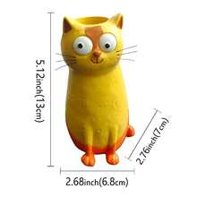 Creative Animal Vase Handmade Cat Vase Resin Vase Ornament Cute Quirky Cat Flower Pot Living Room Study Dining Room Bedroom Home Decor Desktop Entryway TV Cabinet Ornament Home Soft Decoration Creative Flower Holder Hydroponic Fresh Flower Dried Flower Container Birthday Gift Housewarming Gift B&B Cafe Decoration Modern Creative Home Decor Cute Cat Decoration Living Room Desktop Flower Pot Entryway Cabinet Ornament - Cat - View 10