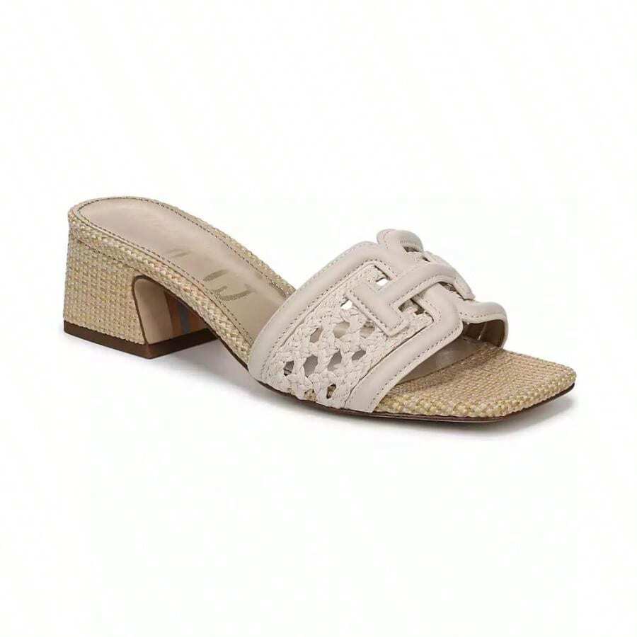 Sam Edelman Women's Waylon Block-Heel Slide Sandals | | Women Flip-Flops - 現代象牙色皮革 - 查看 1