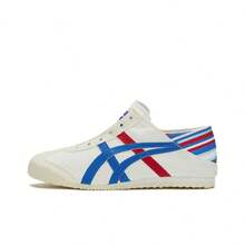 Zapatos casuales de estilo retro Onitsuka Tiger MEXICO 66 de piel con suela baja, unisex, en blanco y azul - TH6P4N-0142 - Ver 9