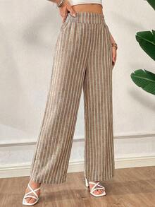 Pantalones anchos y sueltos de estilo casual para primavera, verano y otoño - Caqui - Ver 5