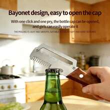 2pcs Multifunctional Stainless Steel Peeler With Wooden Handle And Bottle Opener, Suitable For Fruits, Vegetables, Pumpkin In Kitchen - Multicolor - View 9