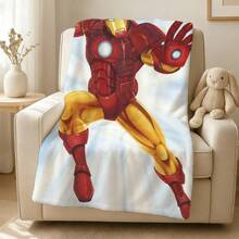 1pcs M Arvel The Invincible I Ron Man Classic Hero Fleece Blanket Versatile Multi-Purpose Soft Cozy Throw Blanket For Sofa Bed Living Room Couch Travel Camping Office Nap Car Decorative Warm Cartoon Plush Blanket Fans Gift - Nhiều màu - Xem 4