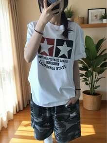 Women's T-Shirt For Spring And Summer - 白色 - 查看 2