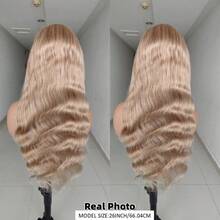 13x4蕾丝前假发，蜜金色渐变，透明蕾丝直发假发，预先拔毛，高品质奢华假发，适合日常佩戴和派对，180%密度真人发假发，情人节发饰 - S銀灰色 - 查看 6