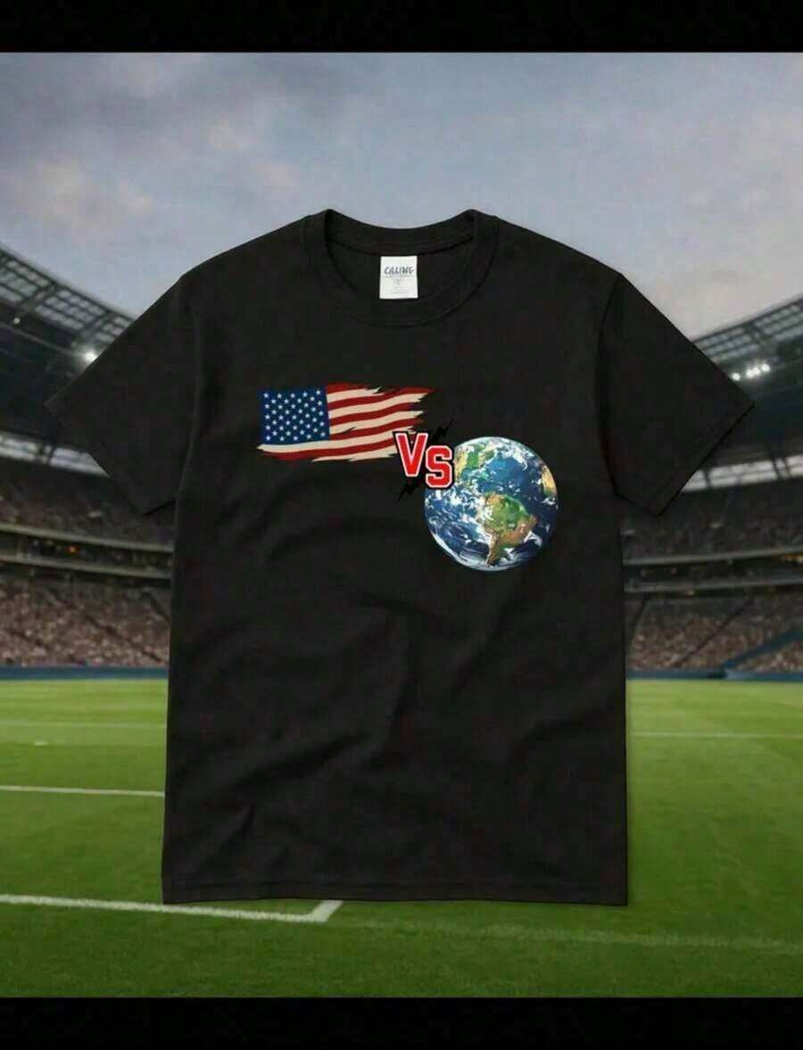 Blusas de Mujer, Camiseta de la Copa Mundial 2026, Camiseta de Fútbol de EE. UU., Canadá y México, Camiseta para Fanáticos del Fútbol, Camiseta con Gráficos de Fútbol 2026, 100% algodón, Vestidos para el Día de la Madre > regalos de fiesta para mamá, estilo boho chic - estampado lavable con agua que no se despega. - Negro 4 - Ver 1