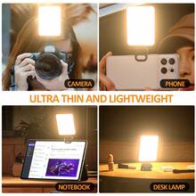 2000mAh Magnetic Selfie Fill Light, 3 Color Temperatures, Rechargeable Portable Selfie Fill Light, Video Conference Lighting Clip And Magnetic Ring - one-size - View 6