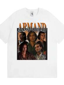 Women's Blouses Armand Le Russe Assad Zaman Movie Vampire Retro Graphic T Shirts Men Women Gothic Streetwear T-Shirts High Quality Loose T Shirt - 白色 - 查看 1