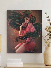 一套DIY数码油画套装，“美”主题艺术画，无框艺术画，适用于卧室装饰和艺术墙，无需绘画基础，简单有趣的绘画方法，实现你的绘画梦想，沉浸在多彩的世界中，每一笔都是自我表达，为生活增添浪漫气息，送给家人朋友的最佳礼物，节日礼物，40*50厘米 - 多色 - 查看 4