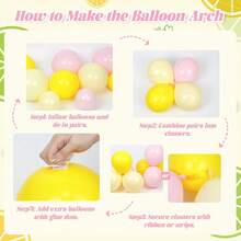114pcs Pastel Yellow Pink Lemon Balloon Garland Arch Kit Pastel Yellow Light Pink Balloons With Lemon Foil Balloons Suitable For Lemon Theme Baby Shower Bridal Shower Birthday Party Decorations - Pale Yellow - View 4