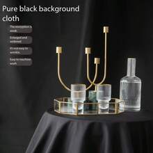 1 tấm vải phông nền màu đen tuyền, không nhăn, làm từ sợi polyester, kích thước 1.18 x 0.59 inch, thích hợp cho chụp ảnh, tiệc tùng và phát sóng trực tiếp, làm phông nền chụp ảnh, đám cưới, tiệc sinh nhật và các dịp khác. - đen - Xem 1