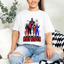 Best Seller KATSEYE Print T-Shirt For FansPlayeras De Mujer Algodon Blusas Frescas Para El Calor Blusas Dama Playeras Mujer Blusa Blanca Playeras Basicas De Mujer Blusas Oversize Para Dama  Y2k Mujer Verano Camisetas De Mujer Algodón Playeras Para Mujer Envio Nacional - Blanco - Ver 1