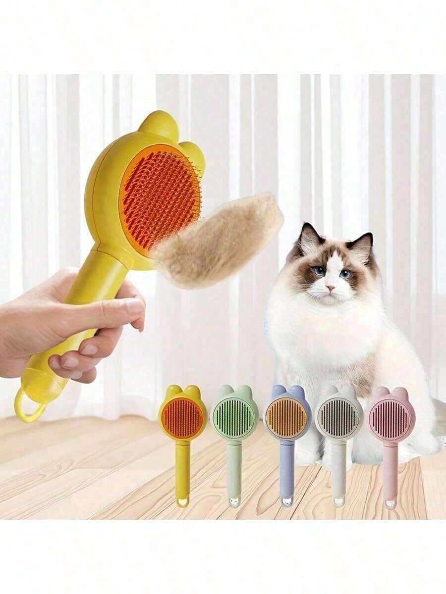 1 pieza Cepillo desechador para gatos, Cepillo de masaje para baño de gatos, Cepillo de pelo flotante para conejos, Cepillo desenredante para gatos - Multicolor - Ver 1