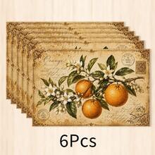 1pc Lemon Pattern Linen Placemat, Breakfast Mat, Coffee Coaster, Bowl Pad, Kitchen Accessory, Easy To Clean Dining Mat, Suitable For Home, Restaurant, Dining Decor, Holiday Gift, Gift For Friends, Multi-Piece Set - Multicolor - View 20