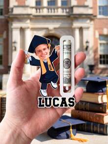 1/3/5 Stücke personalisierter Geldhalter zur Graduierung, individuell mit Foto & Name UV-bedruckter Holz-Bargeldhalter, kreative Graduierungserinnerung, perfektes Geschenk für Absolventen, Lehrertag, Graduierungsfeier, Geburtstag, Tischdekoration Zuhause - Normal - Übersicht 11