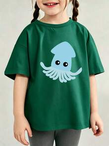 Ropa veraniega para niños camiseta con diseño gráfico - Verde - Ver 6