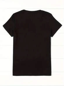 Camiseta de Algodón con Estampado de Mamá Futbolista para Mujer - Suave, transpirable, de cuello redondo con estampado geométrico de fútbol, ropa casual y cómoda para primavera y verano, adecuada para entusiastas del deporte y mamás futbolistas. - Negro - Ver 2