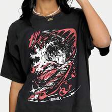 Graphic Anime T1EEs, Fashion Anime T1EE, Anime Vintage Special UniS1ex Tshirt, Anime Manga Sweatshirt, Anime Shirt, Anime Lovers Shirt, Manga Shirt - 黑色 - 查看 1