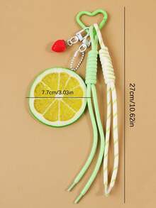 Colgante de fresa y limón de diseño personalizado, versátil y de moda, accesorio de bolso de color contrastante, llavero lindo y ligero adecuado para compras, citas, salidas diarias y trabajo - Multicolor - Ver 3
