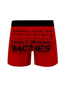2pcs Expect Several Inches Funny Print Breathable Boxer Briefs, Playful (Novelty + Sexy), Polyester - Multicolor - View 7