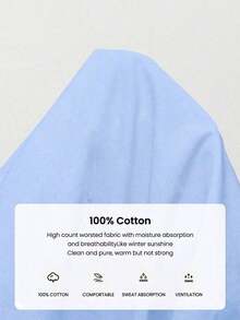Vestido de algodón holgado con cuello mao, botones delanteros y color bliso liso para mujer. Estilo minimalista básico para uso diario, ir al trabajo, casual de negocios y oficina. - Azul - Ver 8
