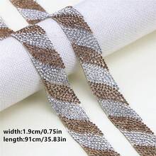 1 Yard Glass Diamond Minimalist Hot Melt Glue Decorative Trim, Willow Wave Design, Suitable For Hair Accessories, Clothing, Bags, Shoes Decoration, Craft Art Supplies - Willow Leaves - View 9