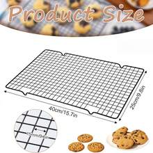 2pcs Cooling Racks, Heavy Duty Carbon Steel Non-Stick Baking Racks For Oven Cooking And Baking, Size 16 Inch X 10 Inch - Black - View 2
