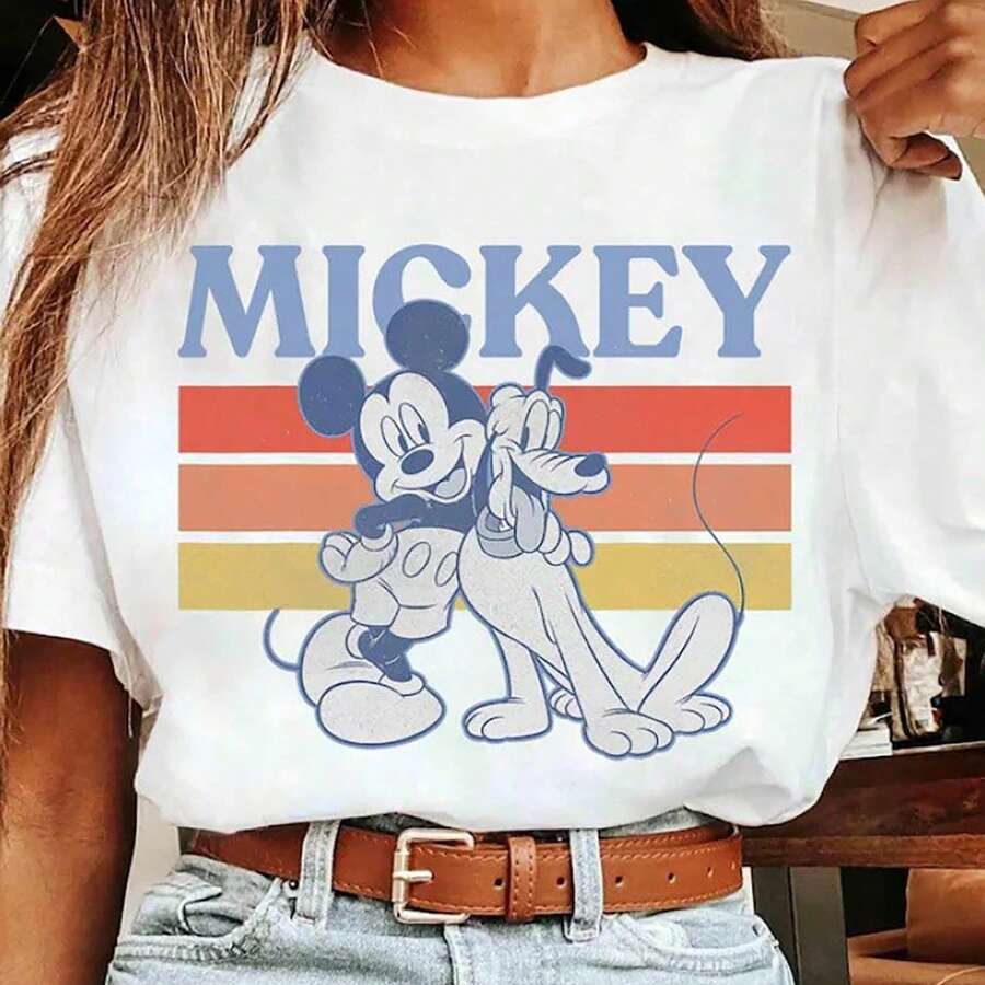 Disney Mickey Mouse And Pluto Mickey And Friends Pluto Retro Line T-Shirt, Magic Kingdom, Disneyland Family Matching Shirt, Birthday Gifts--Disneys Disneyland Paris The Magic Kingdom Disneyesque The House Of Mouse Mickey Mouse Empire Modest Summer Outfits Take That T Shirt Summer Coord Tops For Women Summer Summer Clothes Women Summer Clothes Summer Tops Summer Tops Women Summer Co Ord Summer Top Summer Outfits White Top Black Top Holiday Outfits For Women Tops For Women Summer Holiday Gifts Valentine's Day Gifts Earth Day Gifts Oktoberfest Gifts Summer Bank Holiday Gifts - trắng - Xem 1