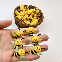 5pcs Silicone 3D Bee Shaped Spacer Beads Set, For Jewelry Making, Suitable For Unique Pen Decor And Handmade Bracelets - Multicolor - View 3