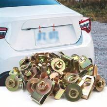 20pcs/10 Sets M6 Threaded Metal U-Clips With Hex Washers, Automotive Fasteners For Floor Mats, Fenders, Bumpers, Hood Fixation, Rust-Resistant And Durable, Specialized For Auto Repair And Installation - 10 Pairs Of Threaded Metal U-clamps - View 5