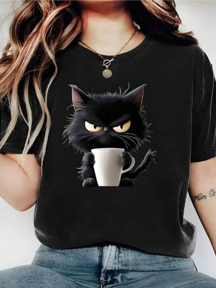 100% Algodón Premium 180g .¡Oferta Especial!Playera.Oferta Especial, ¡Cómpralo Ya!1 Pieza Camiseta Unisex Holgada 180g 100% Algodón Puro.Oferta Especial, ¡Cómpralo Ya!1 Pieza Camiseta Unisex Holgada 180g 100% Algodón PuroCamiseta divertida Gato negro enojado Diseño moderno y original Tela suave y cómoda Estilo casual para chicas jóvenes Colores vibrantes Negro Disponible en varias tallas Ropa de moda en internet Excelente Calidad y Precio, con  Excelente Calidad y Precio, con  Camiseta Streetwear Unisex Ideal para Conciertos y Regalo - Negro - Ver 1