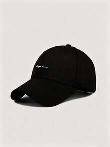 A Simple Casual Printed Letter Adjustable Baseball Cap For Men, Suitable For Daily Wear - Black - View 2