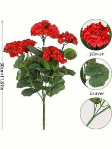 Lot de 5 fleurs artificielles de printemps et d'été (11,81 pouces, 5 têtes), en forme de pommier sauvage, disponibles en rouge, blanc et rose. Idéales pour décorer une table, un jardin intérieur ou extérieur, des compositions florales de mariage et pour remplir des vases. Parfaites pour les fêtes, les anniversaires, les cours, les porches, la décoration de la maison et du bureau, ainsi que pour les anniversaires de mariage, les remises de diplômes et autres occasions. - Multicolore - Voir 8