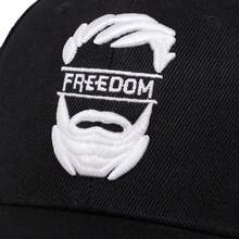 Mũ lưỡi trai lưới thêu hình người đàn ông có râu "FREEDOM", kiểu dáng thường ngày, phong cách đường phố, vành cong có thể điều chỉnh. - A - Xem 6