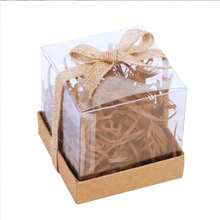 8 piezas de cajas de plástico transparente individuales para cupcakes de 3.5" Contenedores transparentes para un solo cupcake Cajas de regalo transparentes para decoración Cajas de obsequio para fiestas con insertos y cinta para bodas y fiestas - Ver 4
