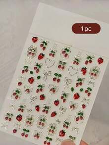 1pc Strawberry, Cherry, Bow Decor Sticker For Camera/Phone Case DIY, Premium Silver-Edged Fruit Sticker, Waterproof Durable Handmade DIY Sticker, No Residue - 1pc to 5066 - View 5