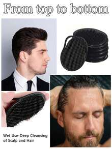 6pcs Plastic Handle Massage Hair Brush, Multi-Functional Durable Portable, Suitable For Various Hair Care And Styling Needs (3pcs/Set) - Multicolor - View 4