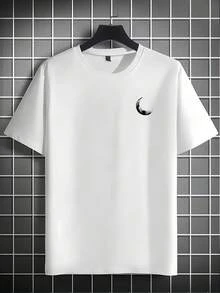 Herren,Sommer T Shirt,Streetwear,Men's Casual Short-Sleeve T-Shirt, Colorful Gradient Music Note Pattern Print, Crew Neck, Regular Fit, Breathable Fabric, Suitable For Fitness, Outdoor, And Casual Wear, Essential For Spring, Summer, And Fall, Workout Shirt, Summer Apparel, Crew Neck - White - View 3