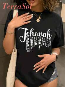 1 Women's Pure Cotton Casual T-Shirt, Ideal For Easter And St. Patrick's Day, With A Simple And Cute Graphic Print, Crew Neck, Short Sleeves, Summer Urban Style, And A Surprise Gift For Family And Friends. 180g 100% Cotton - 黑色 - 查看 1