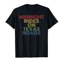 Camiseta con estampado retro "Paseos de medianoche por las carreteras de Texas" - Negro - Ver 1