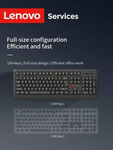 Bộ bàn phím và chuột không dây Lenovo KN230 2.4G, bàn phím 104 phím kích thước đầy đủ kiểu Chocolate, chuột quang công thái học, bộ bàn phím và chuột văn phòng yên tĩnh dành cho PC, Laptop, Máy tính để bàn, sử dụng Windows tại nhà/văn phòng. - Xem 10